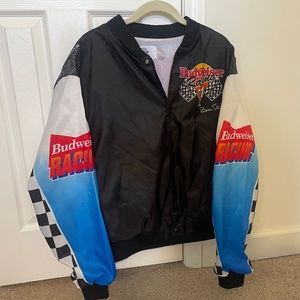 Vintage NASCAR Bill Elliott #11 Budweiser Racing Windbreaker Jacket Mens Size XL
